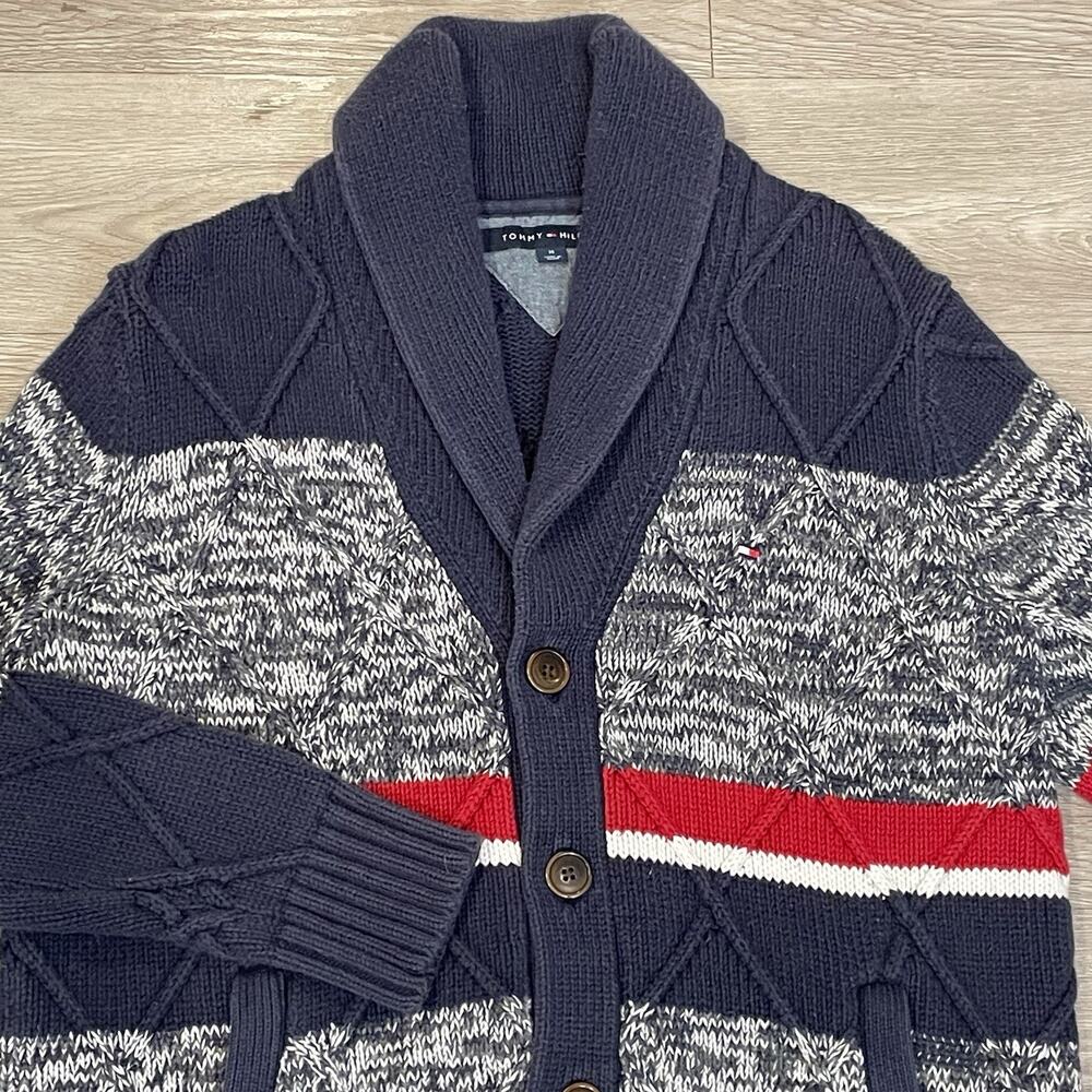 Cable Knit Cardigan Fisherman Preppy Classic Chunky Academia Grandpa M Mens